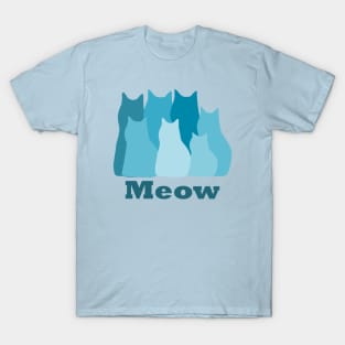 Shades of Teal Cat Choir T-Shirt